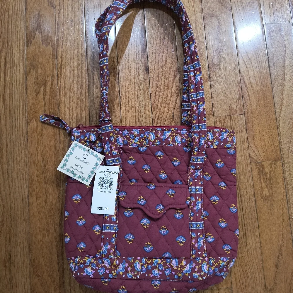 3/$10⭐ NWT Crossroads Quilts shoulder purse, "Dutch Apple" print #70003 - Picture 4 of 16